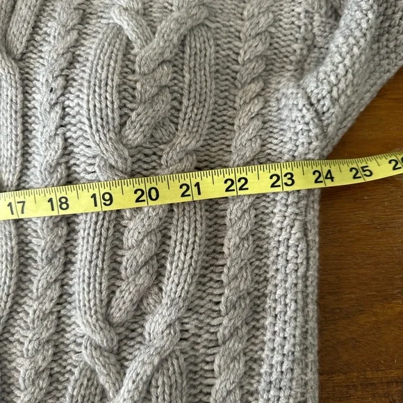 Lauren Ralph Lauren Cashmere blend Open-Front Cable Knit Cardigan Sweater L NWT